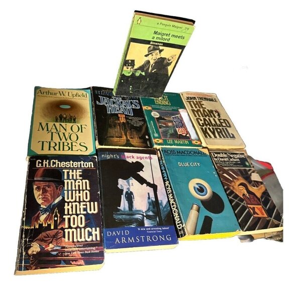 Vintage Mystery Murder Crime Pulp Noir Paperback Books Lot Of 9 - Picture 1 of 7